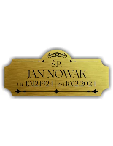 Elegancka Nagrobna Tabliczka na Urnę Grawerowana Trwała Personalizowana złota