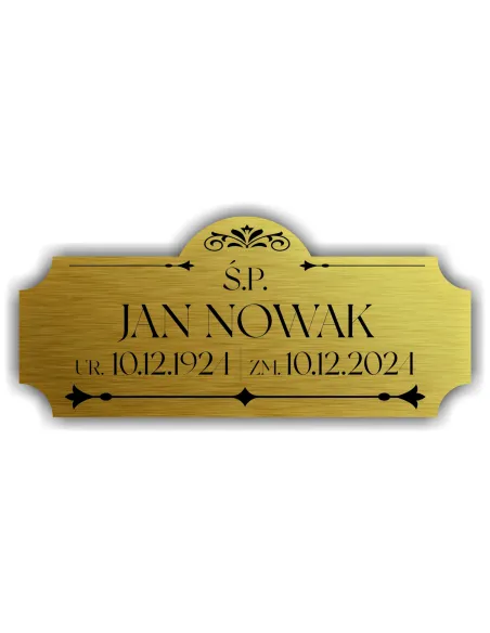 Elegancka Nagrobna Tabliczka na Urnę Grawerowana Trwała Personalizowana złota