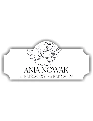 Elegancka Nagrobna Tabliczka na Urnę Grawerowana Trwała Personalizowana biała