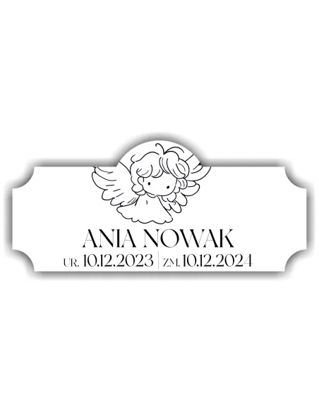 Elegancka Nagrobna Tabliczka na Urnę Grawerowana Trwała Personalizowana biała
