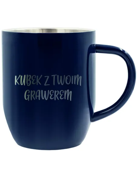 Kubek stalowy 350 ml TWOJE LOGO NAPIS GRAWER gadżet firmowy 25 szt