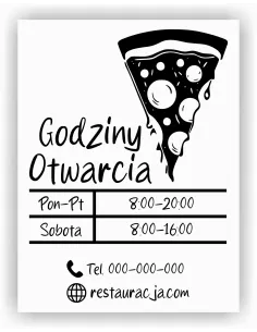 jednokolorowa Naklejka folia zapraszamy godziny otwarcia na witrynę drzwi szybę okno 60x45 cm