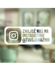 jednokolorowa Naklejka folia instagram twoja nazwa na witrynę drzwi szybę okno 40x29 cm