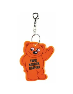 Brelok odblaskowy MIŚ reklamowy gadżet z twoim LOGO NADRUKIEM 50 sztuk