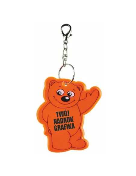 Brelok odblaskowy MIŚ reklamowy gadżet z twoim LOGO NADRUKIEM 50 sztuk