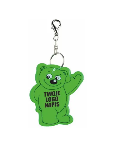 Brelok odblaskowy MIŚ reklamowy gadżet z twoim LOGO NADRUKIEM 100 sztuk