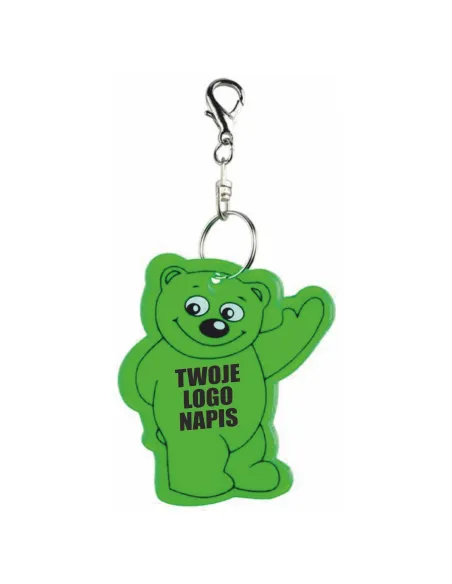 Brelok odblaskowy MIŚ reklamowy gadżet z twoim LOGO NADRUKIEM 100 sztuk