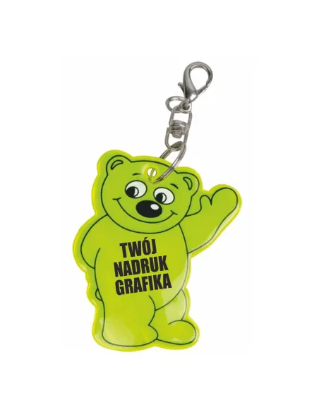 Brelok odblaskowy MIŚ reklamowy gadżet z twoim LOGO NADRUKIEM 200 sztuk