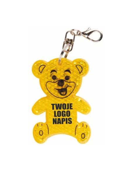 Brelok odblaskowy MIŚ reklamowy gadżet TWOJE LOGO NADRUK GRAFIKA 100 szt.