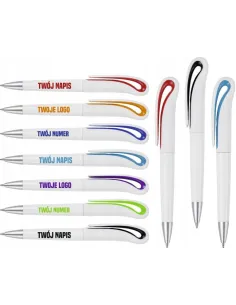 DŁUGOPISY Z NADRUKIEM UV reklamowe RÓŻNE KOLORY 50 szt Z TWOIM LOGO twoje dane napis
