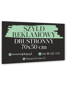 Tablica szyld dwustronny reklamowy firmowy 70x50 TWOJE LOGO + projekt gratis dibond