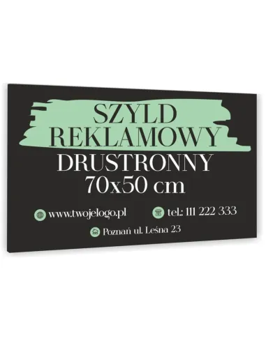 Tablica szyld dwustronny reklamowy firmowy 70x50 TWOJE LOGO + projekt gratis dibond