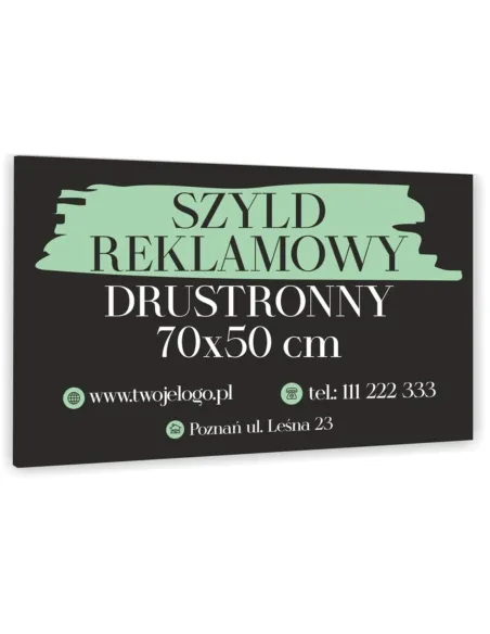 Tablica szyld dwustronny reklamowy firmowy 70x50 TWOJE LOGO + projekt gratis dibond