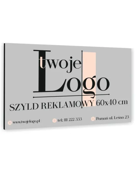 Tablica szyld dwustronny reklamowy firmowy 60x40 TWOJE LOGO + projekt gratis dibond