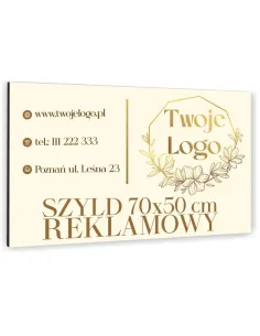 Tablica szyld reklamowy firmowy 70x50 TWOJE LOGO + projekt gratis dibond