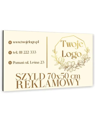 Tablica szyld reklamowy firmowy 70x50 TWOJE LOGO + projekt gratis dibond