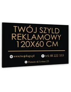 Tabliczka szyld reklamowy firmowy 120x60 z TWOIM LOGO + projekt gratis