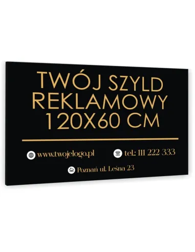 Tabliczka szyld reklamowy firmowy 120x60 z TWOIM LOGO + projekt gratis