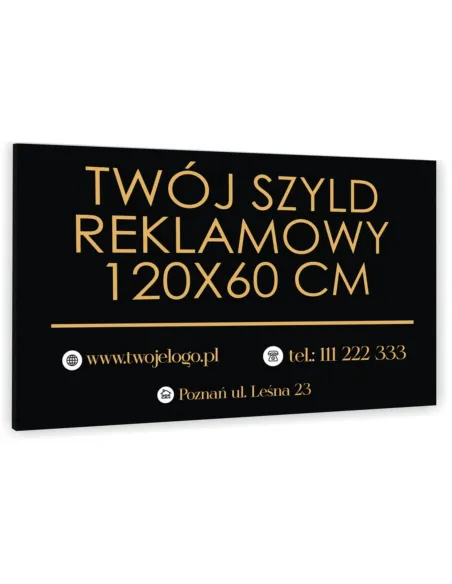 Tabliczka szyld reklamowy firmowy 120x60 z TWOIM LOGO + projekt gratis