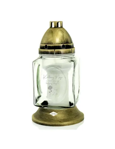 ZNICZ szklany GRAWER KAPLICZKA personalizowany TWÓJ NAPIS DLA MĘŻA