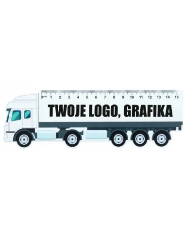 Linijka 15cm ciężarówka Z TWOIM LOGO NAPISEM NADRUKIEM GRAFIKĄ 100 sztuk