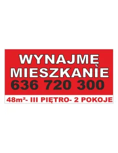 Baner reklamowy gotowe wzory banerów - Wynajmę mieszkanie