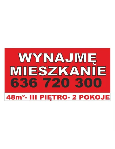 Baner reklamowy gotowe wzory banerów - Wynajmę mieszkanie