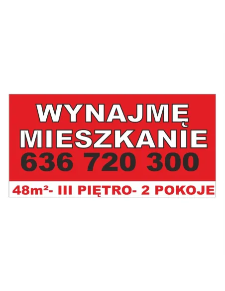 Baner reklamowy gotowe wzory banerów - Wynajmę mieszkanie