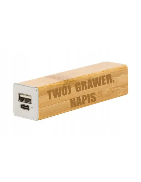 GRAWEROWANY Power bank USB reklamowy Z TWOIM LOGO NAPISEM 10 sztuk