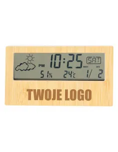 GRAWEROWANY Cyfrowy zegar stacja pogodowa TWOJE LOGO NAPIS 50 sztuk