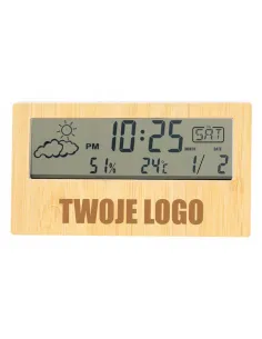 GRAWEROWANY Cyfrowy zegar stacja pogodowa TWOJE LOGO NAPIS 25 sztuk