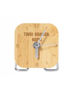 GRAWEROWANY Zegar biurkowy firmowy Z TWOIM LOGO NAPISEM 25 sztuk