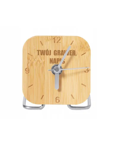 GRAWEROWANY Zegar biurkowy firmowy Z TWOIM LOGO NAPISEM 25 sztuk