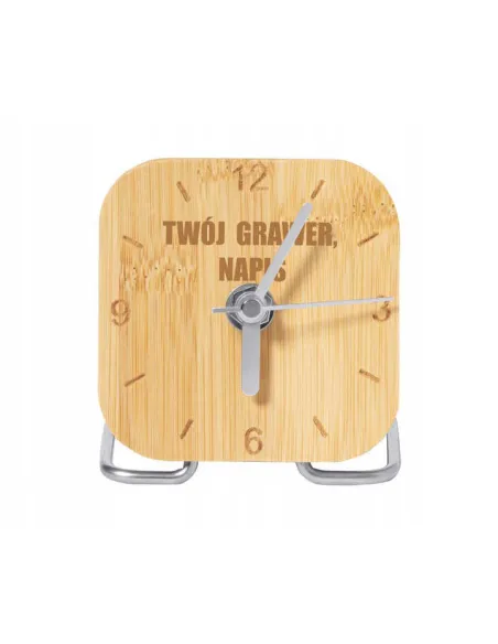 GRAWEROWANY Zegar biurkowy firmowy Z TWOIM LOGO NAPISEM 25 sztuk