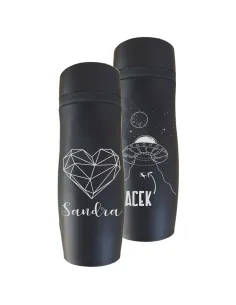 Kubek termiczny grawerem czarny mat