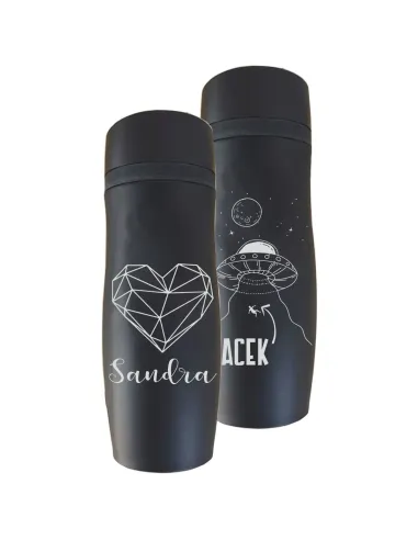 Kubek termiczny grawerem czarny mat