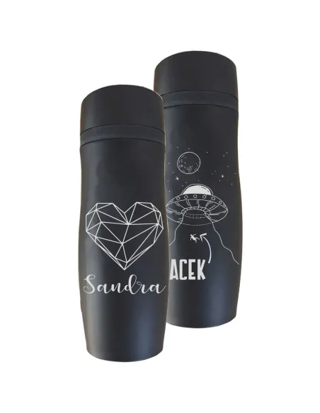 Kubek termiczny grawerem czarny mat