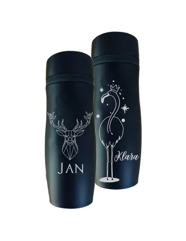 Kubek termiczny grawerem czarny mat