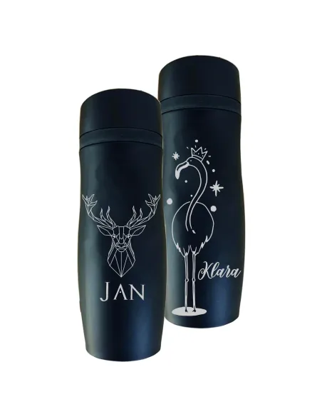 Kubek termiczny grawerem czarny mat