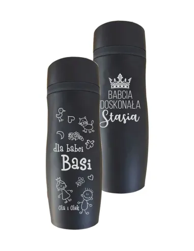 Kubek termiczny grawerem czarny mat