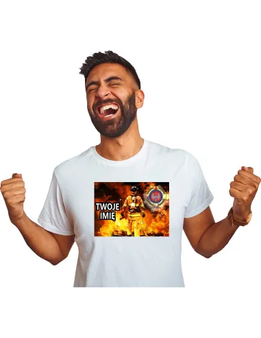 Koszulka Straż pożarna OSP dla strażaka z nazwą jednostki