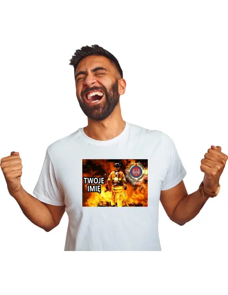 Koszulka Straż pożarna OSP dla strażaka z nazwą jednostki