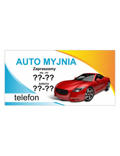 gotowy baner AUTO MYJNIA myjka reklama na plandece