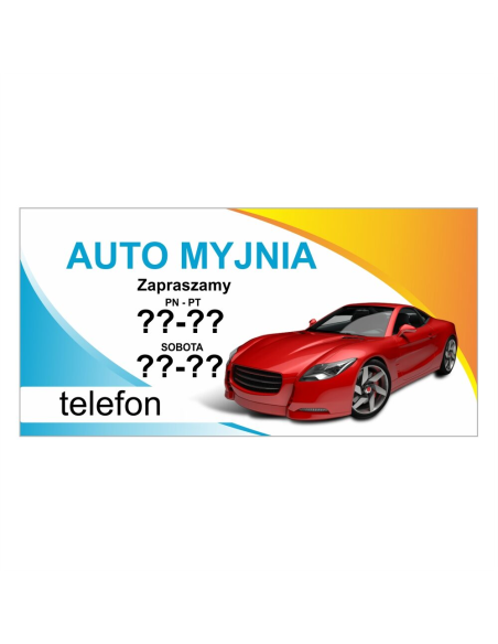 gotowy baner AUTO MYJNIA myjka reklama na plandece