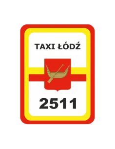 NAKLEJKI MAGNETYCZNE oznaczenie TAXI ŁÓDŹ numer
