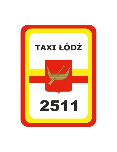 NAKLEJKI MAGNETYCZNE oznaczenie TAXI ŁÓDŹ numer