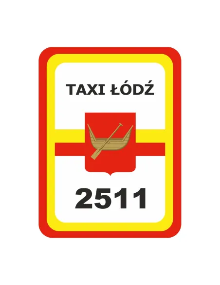 NAKLEJKI MAGNETYCZNE oznaczenie TAXI ŁÓDŹ numer
