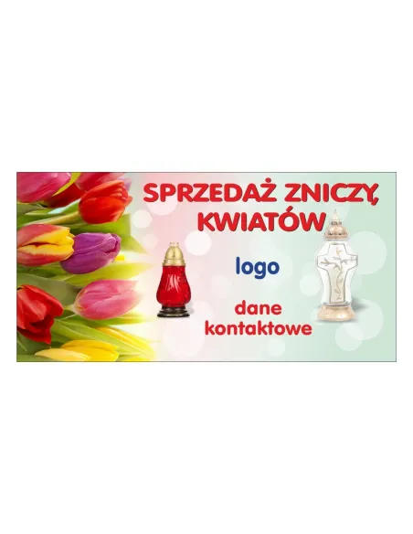 Baner reklamowy gotowe wzory banerów - Sprzedaż zniczy, kwiatów