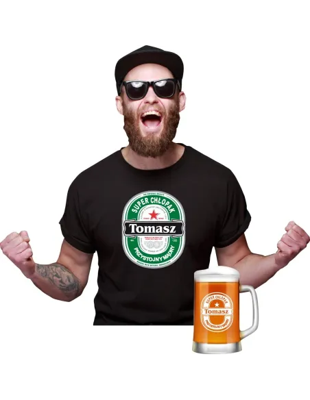 Koszulka + Kufel PREZENT na URODZINY 30 40 50 60