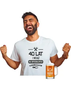 Koszulka + Kufel PREZENT na URODZINY 30 40 50 60